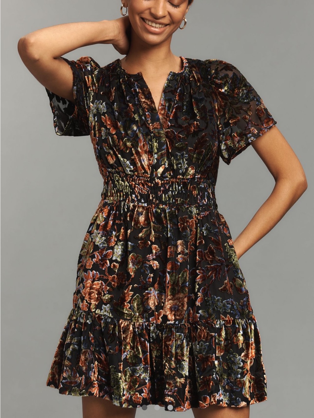 NWT Somerset Velvet Mini Dress Anthropologie